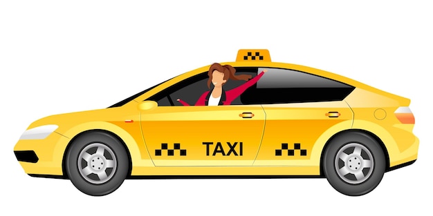 Mujer taxista color plano