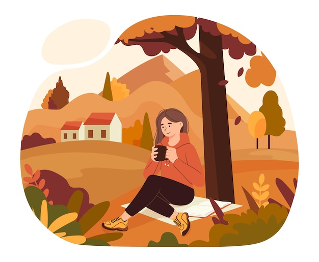 Mujer en temporada de otoño