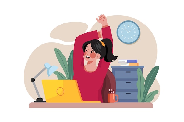 Mujer tomando un descanso del trabajo