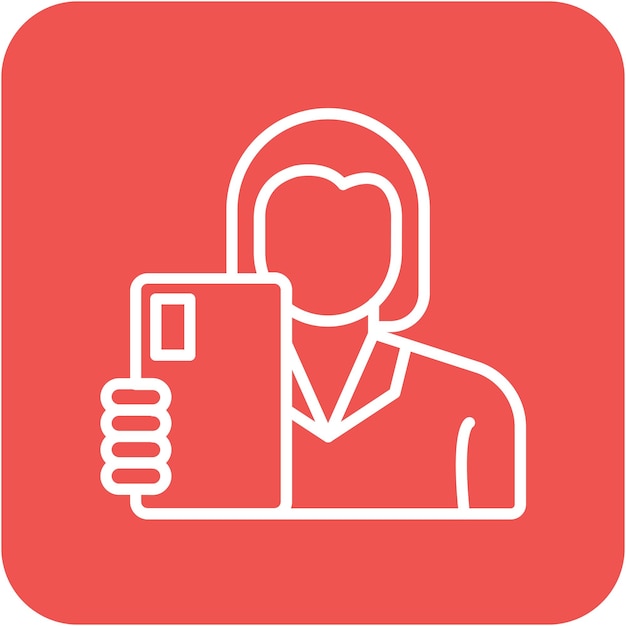Mujer tomando un selfie con estilo de ilustración vectorial