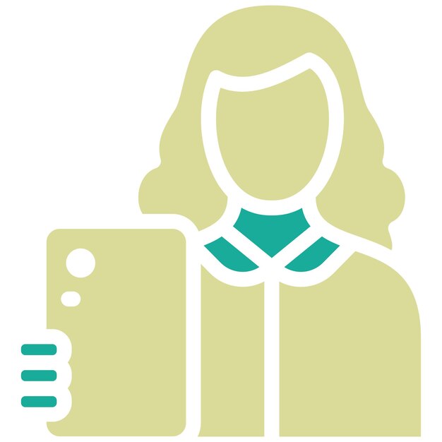 Mujer tomando un selfie Ilustración del icono vectorial del conjunto de iconos de limpieza