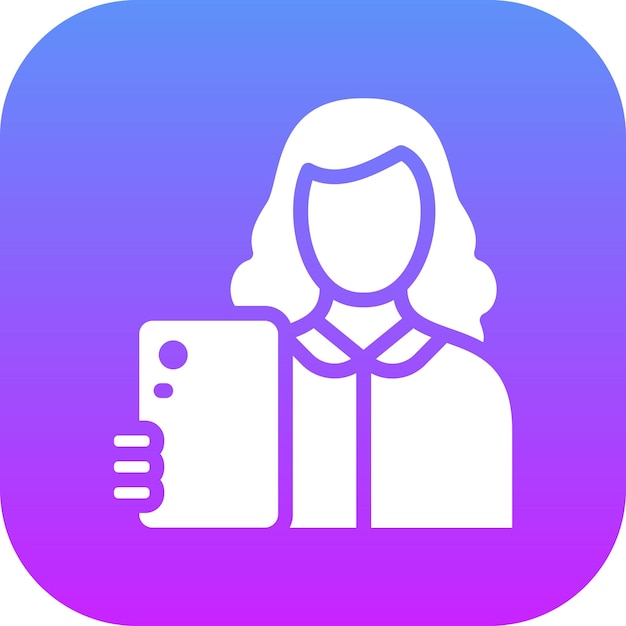 Mujer tomando un selfie Ilustración del icono vectorial del conjunto de iconos de limpieza