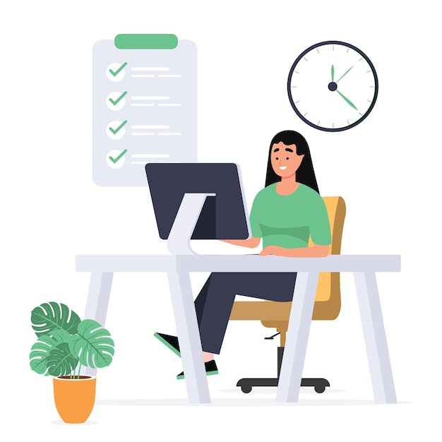 Mujer trabajando desde casa