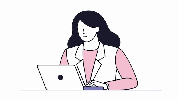 Una mujer trabajando en una computadora portátil con una mujer trabajando en su laptop