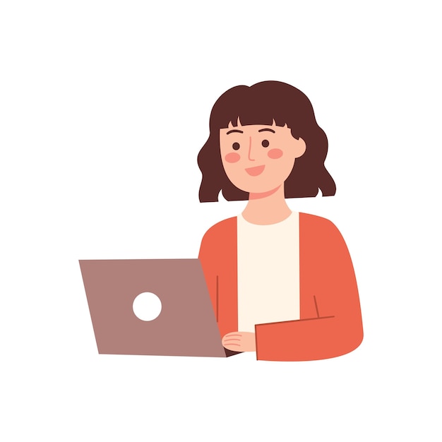 Mujer trabajando con un portátil