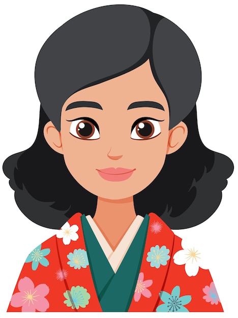 Mujer con el tradicional kimono floral