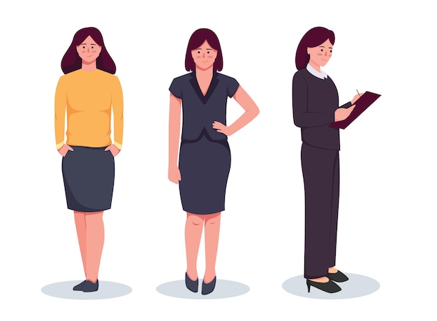 Mujer en traje. ilustración de vector de mujer de negocios