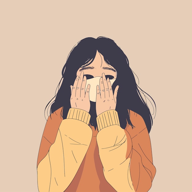 Vector mujer triste