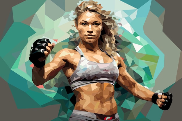 Vector la mujer de la ufc está posando para una foto