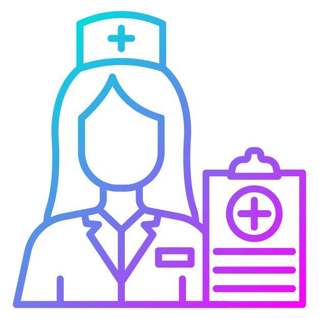 una mujer en un uniforme médico con una ficha médica y una fijación médica