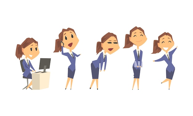 Mujer con uniforme de oficina y trabajando en un proyecto durante el día