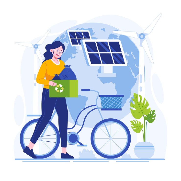 Mujer usa energía ecológica para salvar la tierra