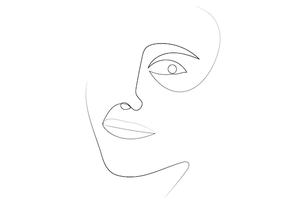Mujer vectorial ilustración minimalista dibujada a mano en estilo de arte en línea