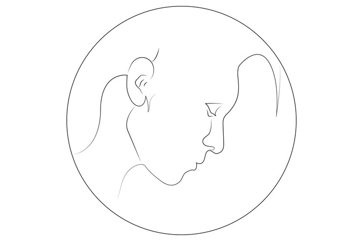 Mujer vectorial ilustración minimalista dibujada a mano en estilo de arte en línea