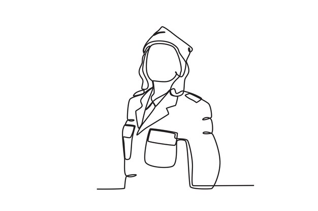 Una mujer vestida con ropa de patriota Dibujo en línea del día de los veteranos
