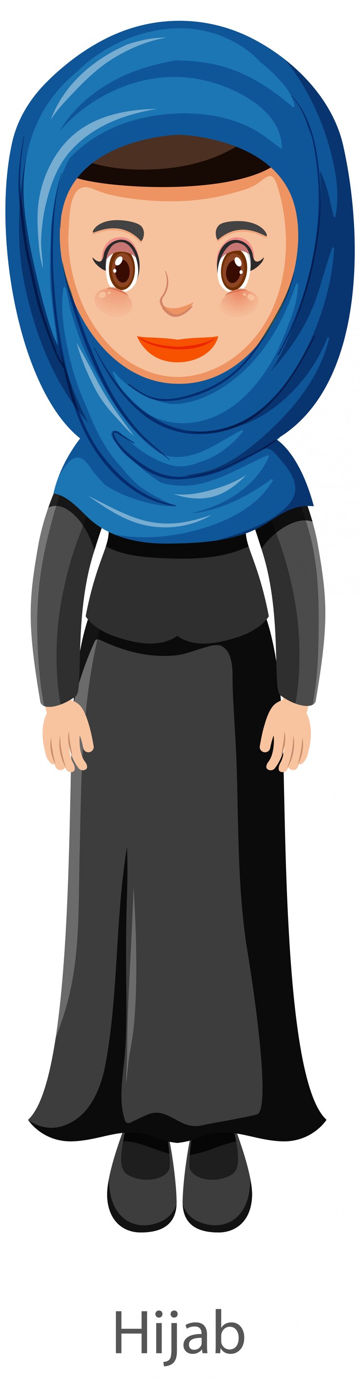 Vector una mujer vestida con velo tradicional islámico hijab personaje de dibujos animados