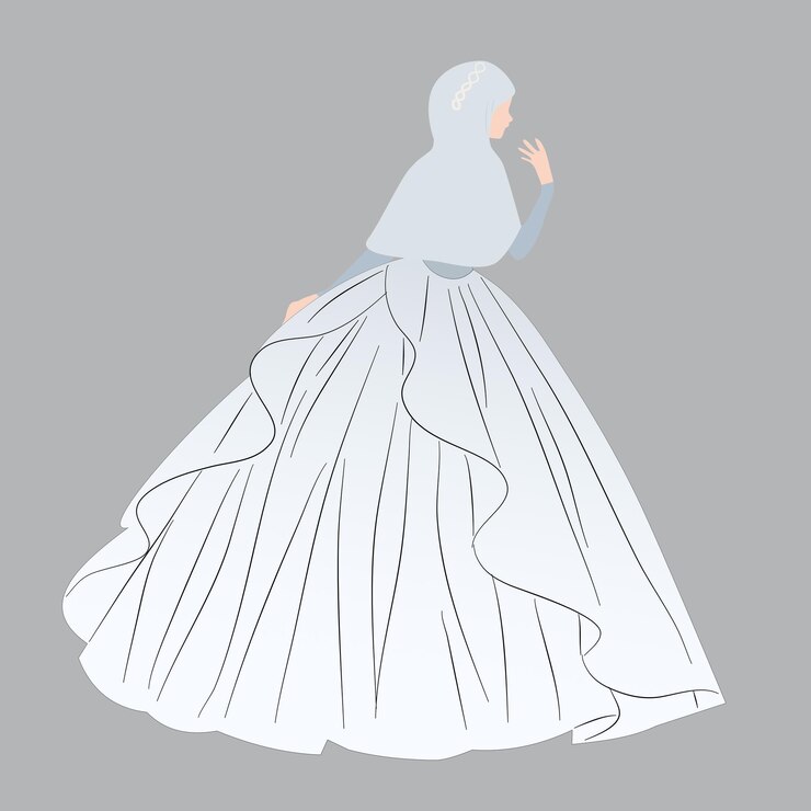 Una mujer con un vestido de novia lleva un velo blanco.