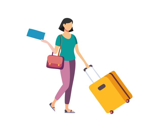 Mujer viajando con una maleta