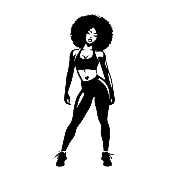 Mujer de yoga afro svg