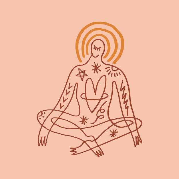 Mujer yoga silueta meditación loto pose asana vector arte día internacional del yoga