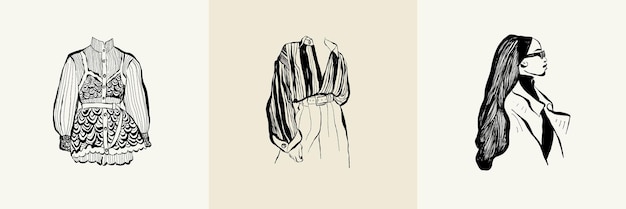 Mujeres abstractas modernas. Concepto de minimalismo. Cuerpo femenino, moda. estilo Matisse.