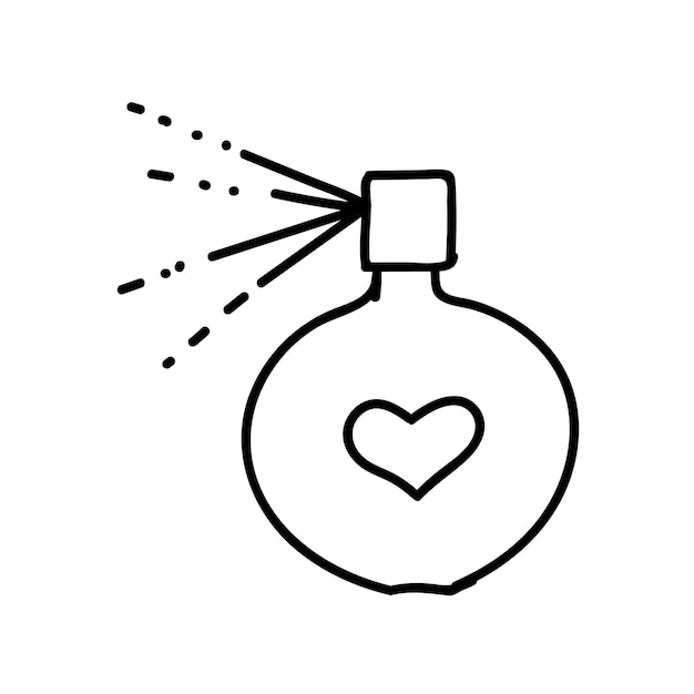 Mujeres belleza perfume icono dibujado a mano ilustración vectorial