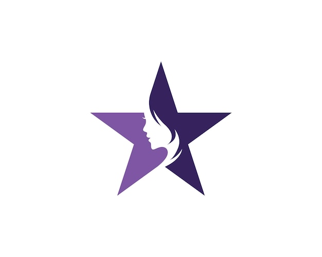 Mujeres de belleza con plantilla de logotipo de estrella