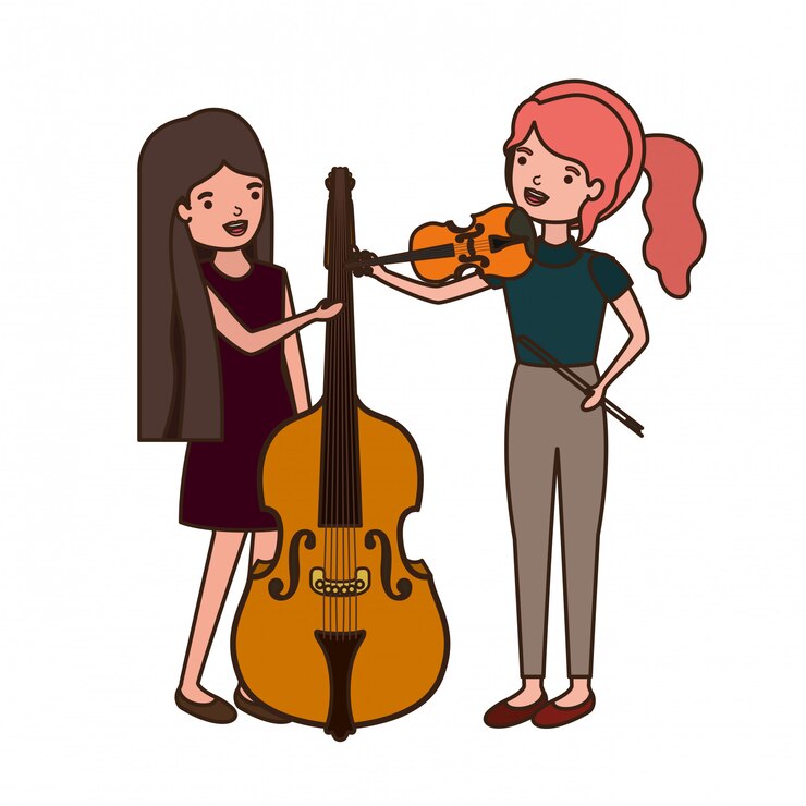 Mujeres con carácter de instrumentos musicales.