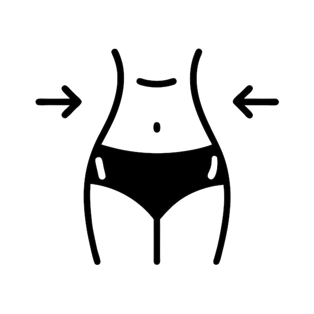 Las mujeres de la cintura de pérdida de peso icono de la línea de cintura Ilustración vectorial 14