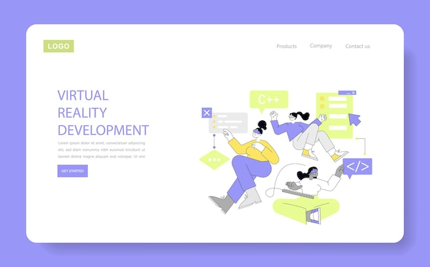 Mujeres en el concepto de tecnología un equipo diverso colabora en el desarrollo de software de realidad virtual