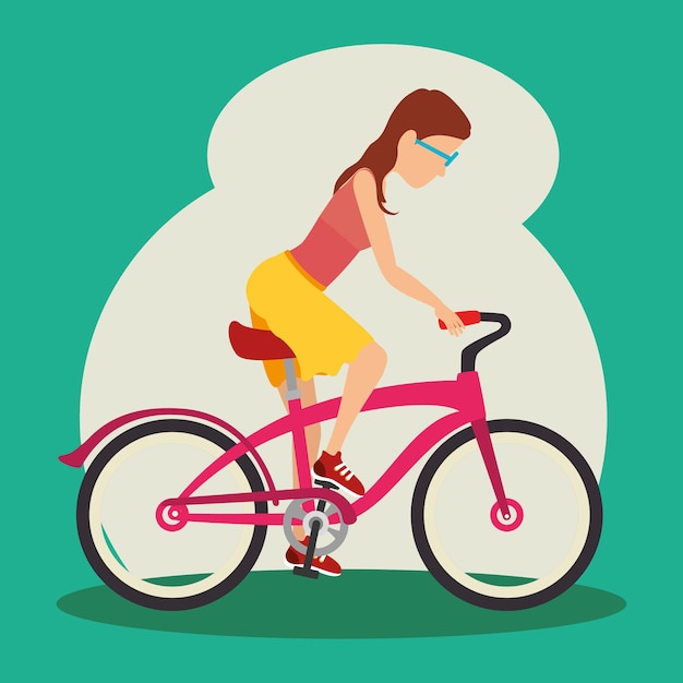 Las mujeres conducen una bicicleta