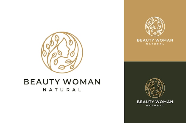 Mujeres creativas femeninas con diseño de logotipo de flores.