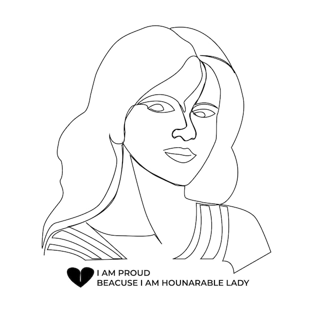 Mujeres dibujo de arte vectorial continuo de una sola línea y dibujo simple de una sola línea día internacional de la mujer