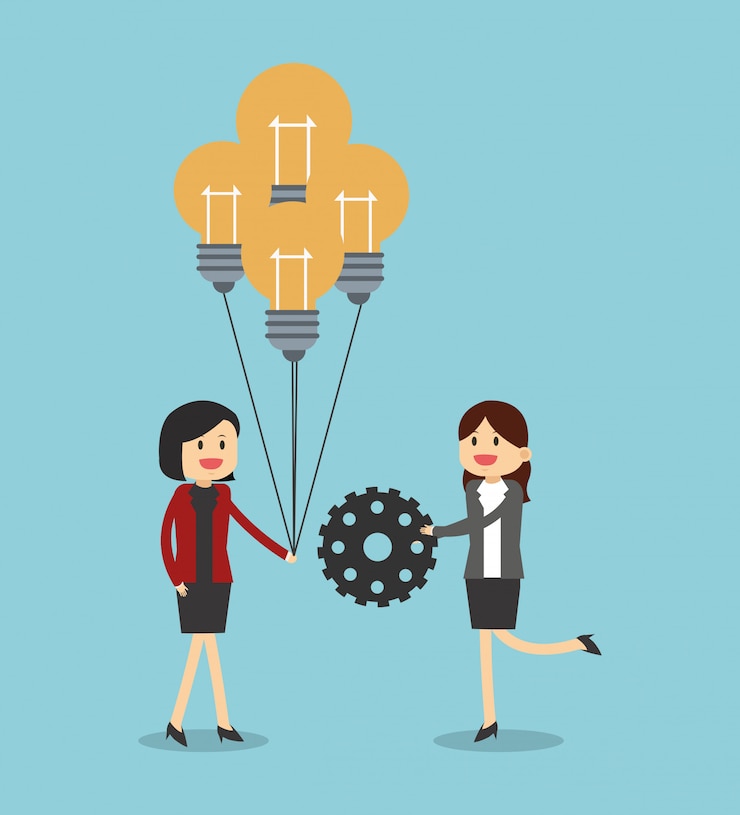Vector mujeres empresarias trabajando