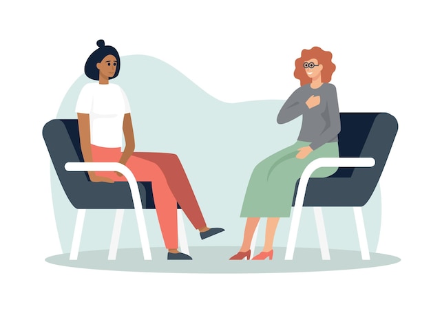 Mujeres de estilo plano de color reuniéndose y hablando Colegas conversando en restaurantes modernos Amigos pasando tiempo juntos en café Ilustración de estilo plano vectorial sobre fondo blanco