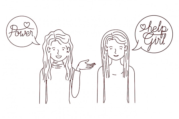 Mujeres con etiqueta del día del Día Internacional de la Mujer.