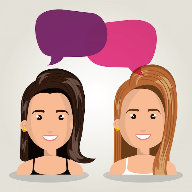 mujeres hablando dialogo aislado