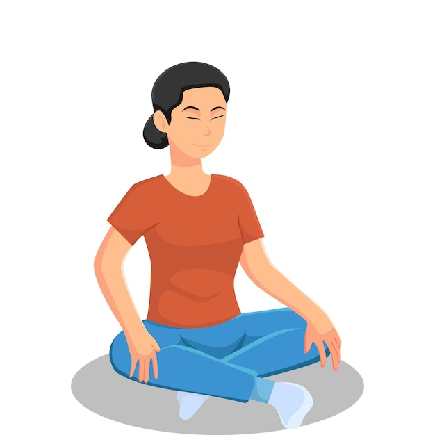 Vector mujeres haciendo ilustración de diseño de personajes de yoga