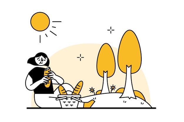 Mujeres haciendo un picnic en el parque