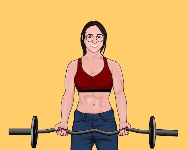 Mujeres hermosas calientes haciendo ejercicio de gimnasio para la ilustración de vector de fitness corporal saludable