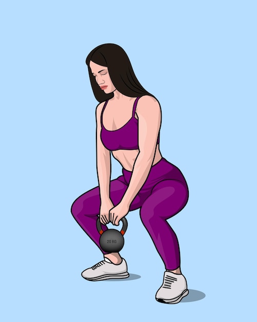 Mujeres hermosas calientes haciendo ejercicio de gimnasio para la ilustración de vector de fitness corporal saludable