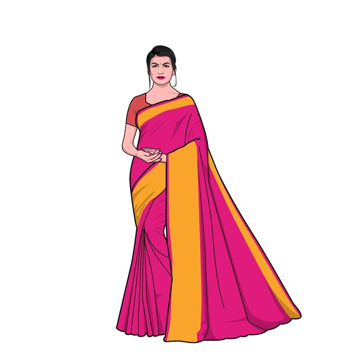 Vector mujeres hermosas en la ilustración de vector de dibujos animados plana sharee rojo
