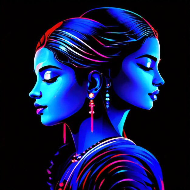 Vector mujeres hermosas con ropa tradicional india mujeres hermosas en ropa tradicional india