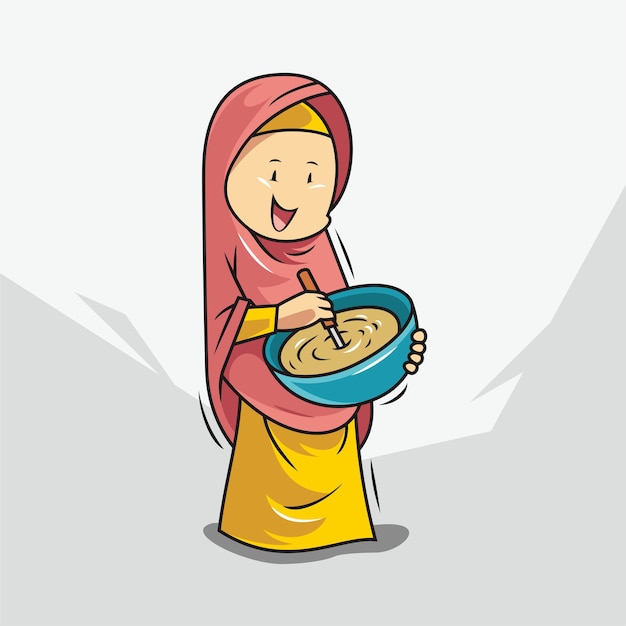 las mujeres en hijab están cocinando