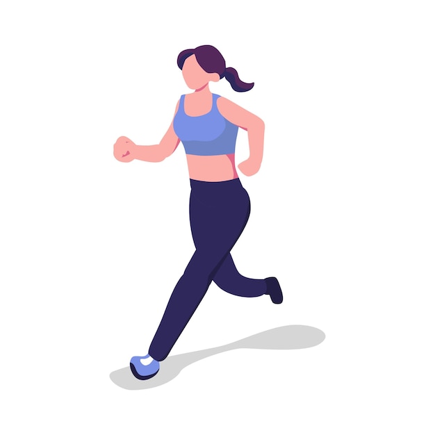 Mujeres jogging diseño de vector de ilustración de estilo plano