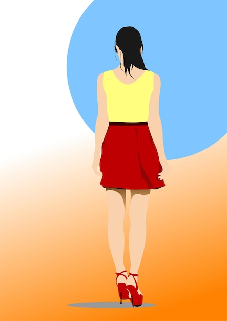 Mujeres jóvenes de moda chicas 3d vector ilustraciones dibujadas a mano