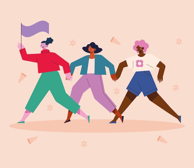 Mujeres libres con bandera