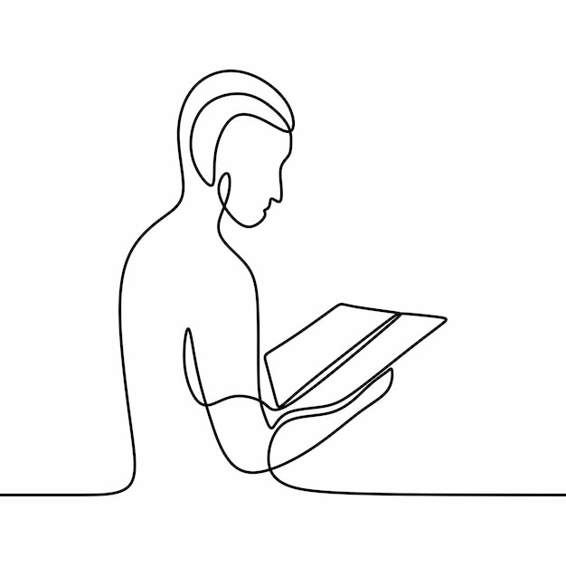 mujeres y libros naturalmente hermosos arte de una sola línea continua