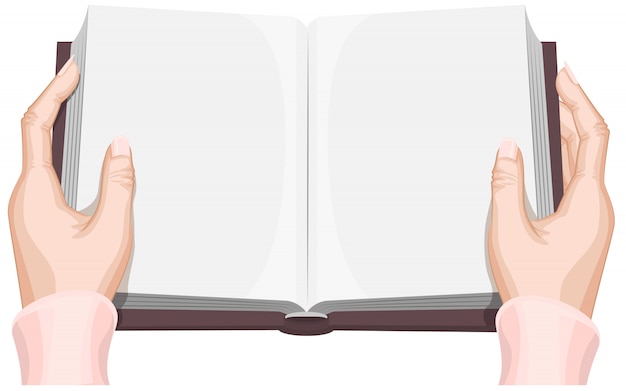 Mujeres manos sosteniendo un libro abierto