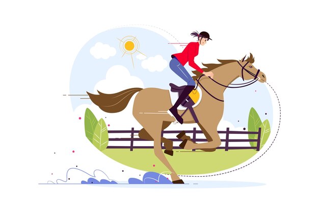 Mujeres montando un caballo en la carrera de caballos